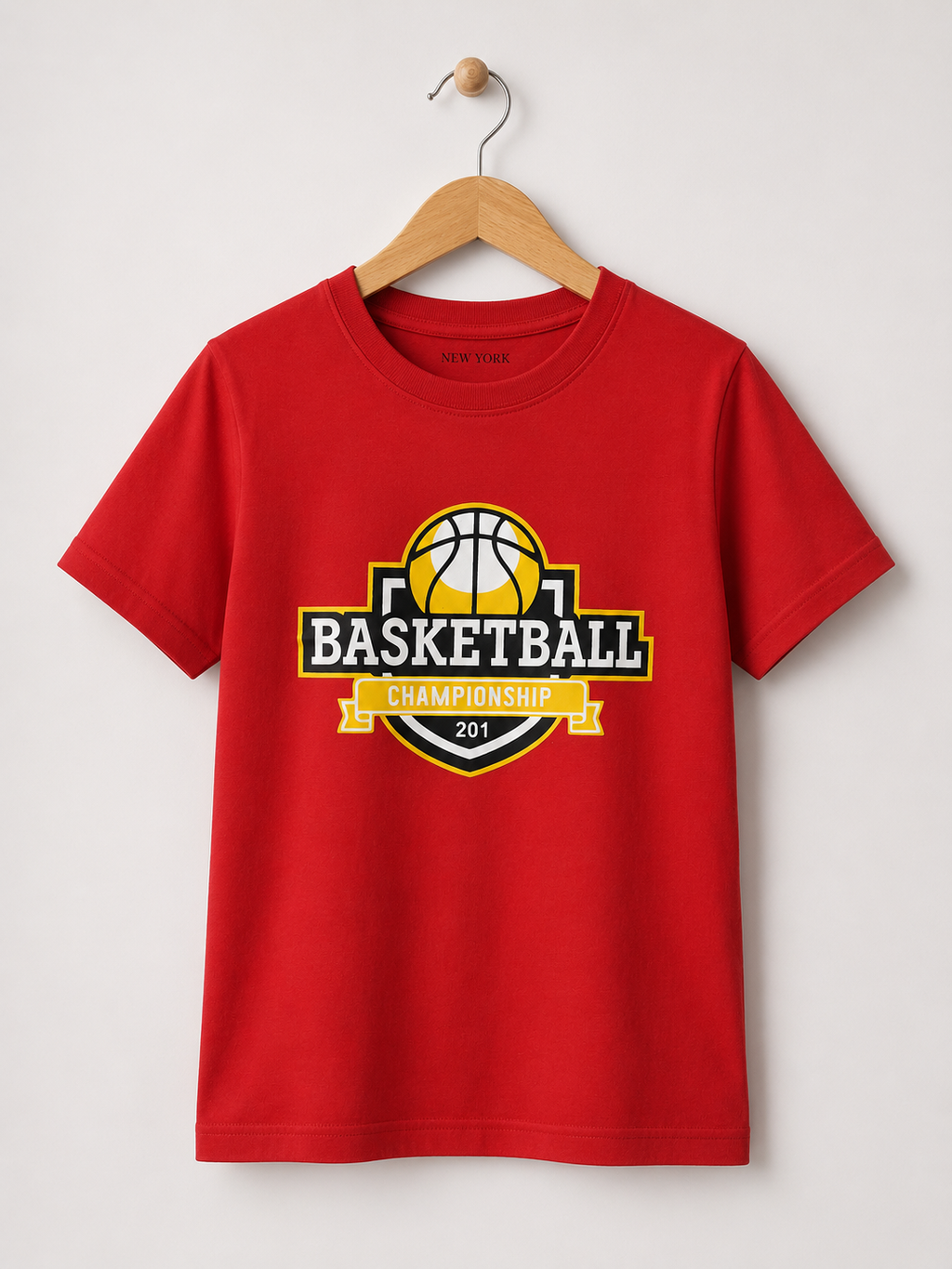 NEW YORK Basketball Championship Premium Kids T-Shirt, 100% Cotton, Soft & Durable Sports Graphic Tee