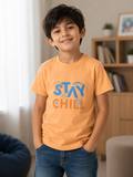New York Stay Chill Premium Kids Cotton T-Shirt | Soft Breathable Half Sleeves | Reinforced Shoulder Stitching