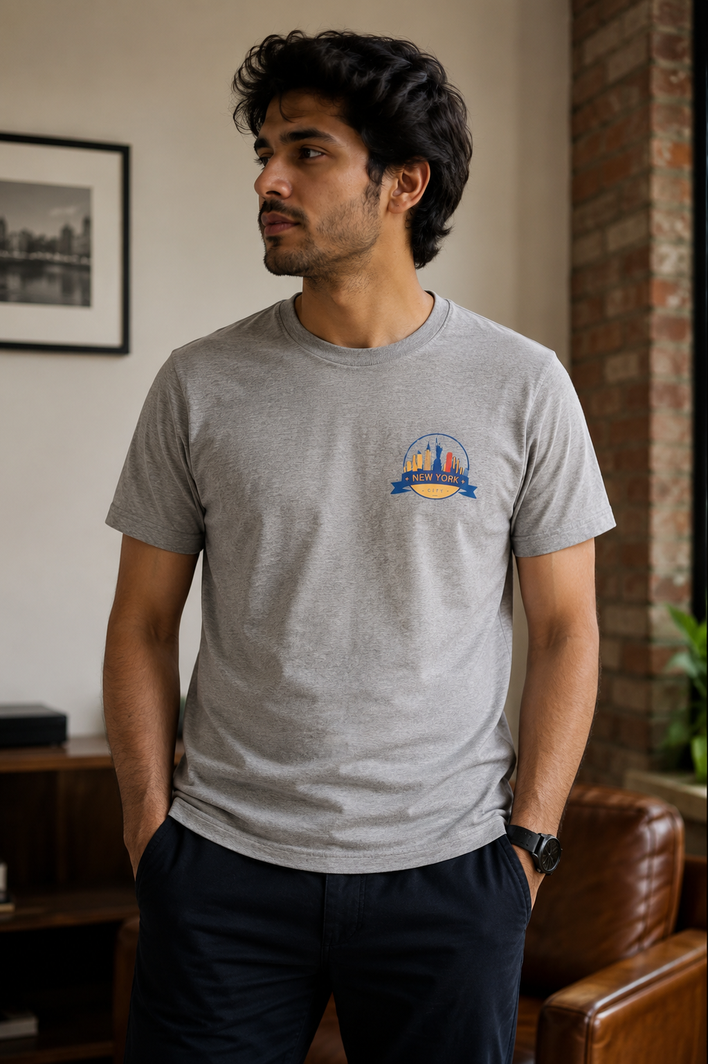 New York City Premium Cotton Crew Neck T-Shirt