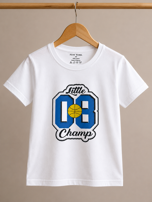 New York Little 08 Champ Premium Cotton Kids T-Shirt, Soft, Comfortable & Durable