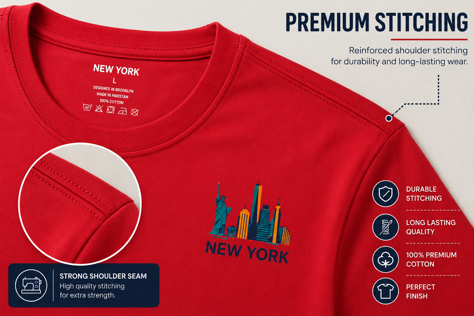 New York Skyline Signature Cotton T-Shirt for Men