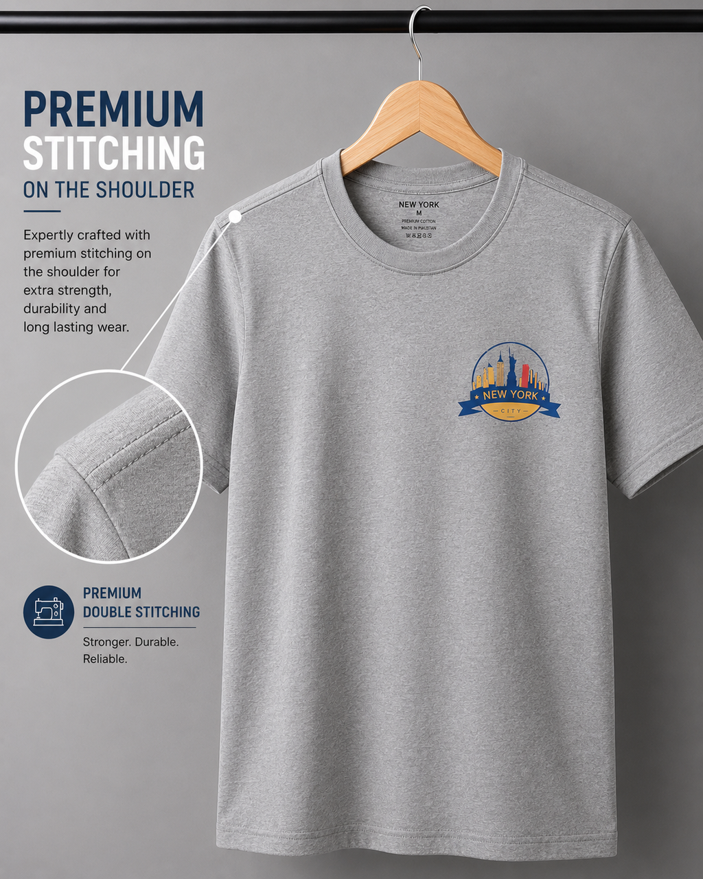 New York City Premium Cotton Crew Neck T-Shirt
