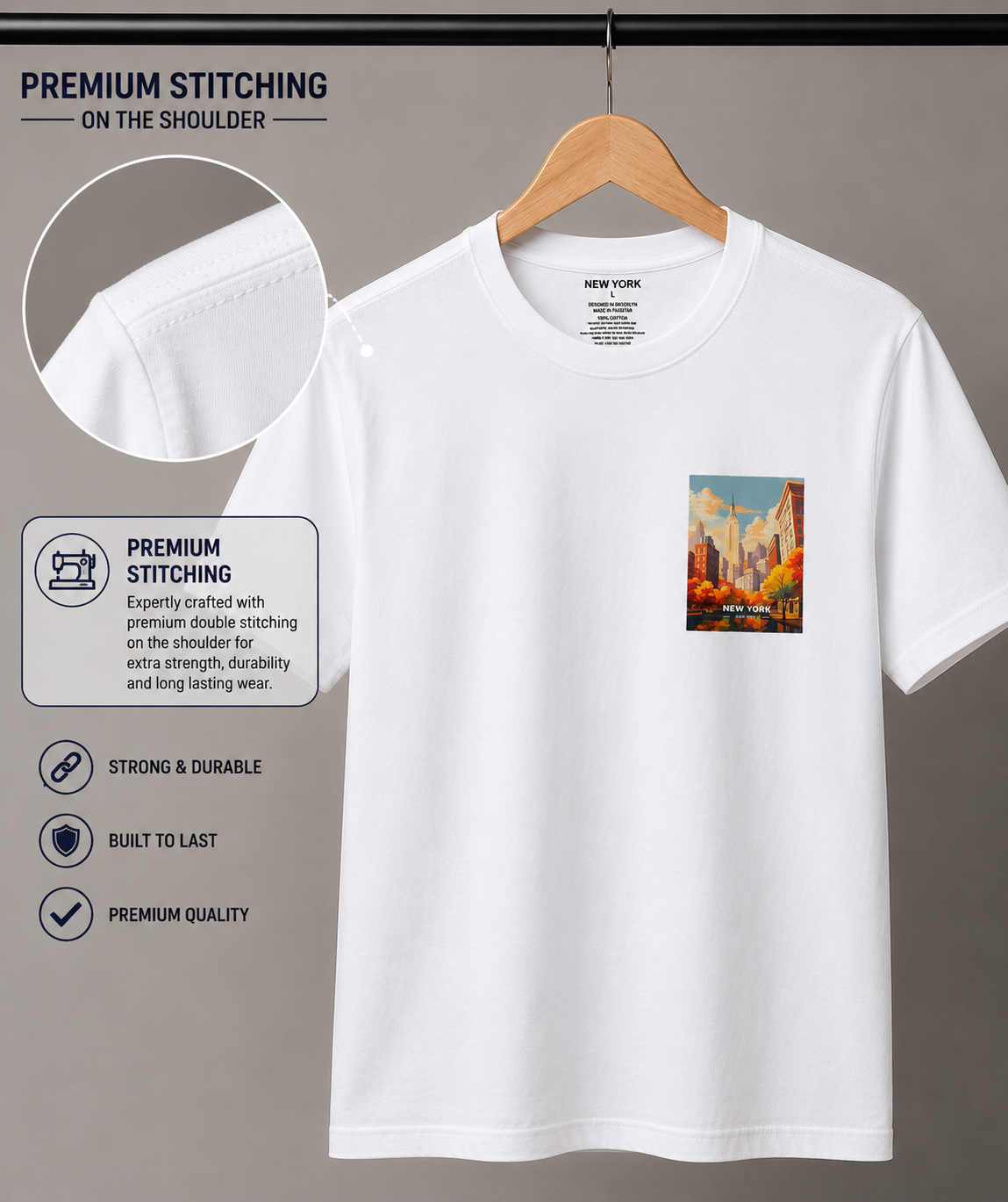 New York Premium Cotton Graphic T-Shirt