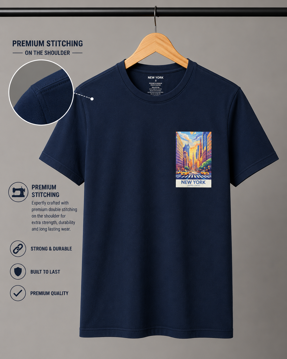 New York Urban Graphic Premium Cotton T-Shirt